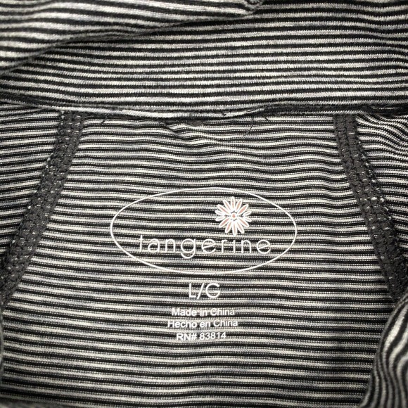 Tangerine Women’s Large Black Gray Striped 1/4 Zip Athletic Pullover Reflective - Picture 5 of 11